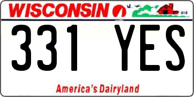 WI license plate 331YES