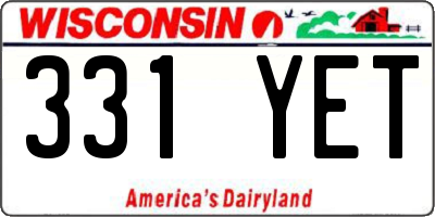 WI license plate 331YET