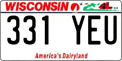 WI license plate 331YEU