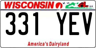 WI license plate 331YEV