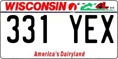 WI license plate 331YEX