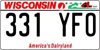 WI license plate 331YFO