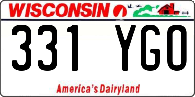 WI license plate 331YGO