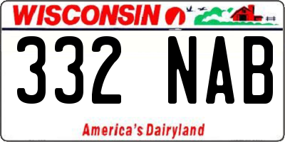 WI license plate 332NAB
