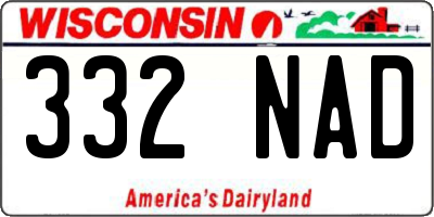 WI license plate 332NAD