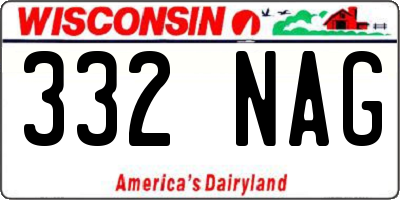 WI license plate 332NAG