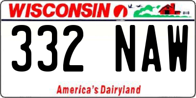 WI license plate 332NAW