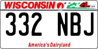 WI license plate 332NBJ