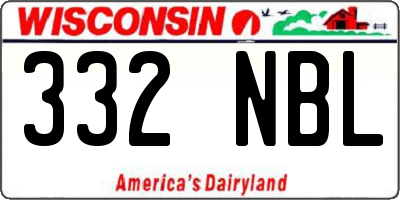 WI license plate 332NBL