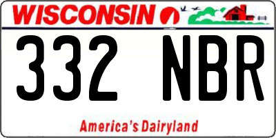 WI license plate 332NBR
