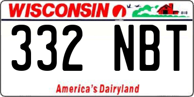 WI license plate 332NBT