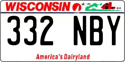 WI license plate 332NBY