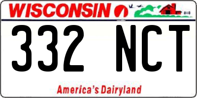 WI license plate 332NCT