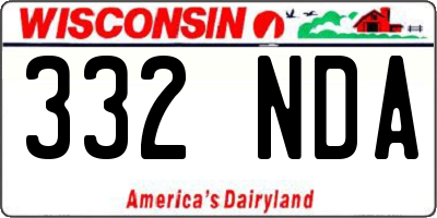 WI license plate 332NDA