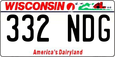 WI license plate 332NDG