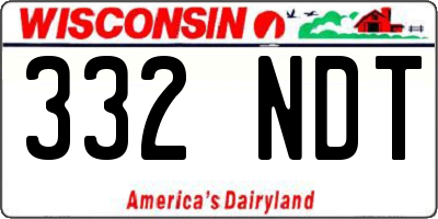 WI license plate 332NDT