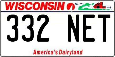 WI license plate 332NET