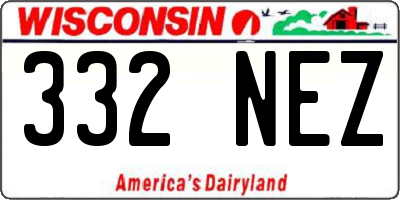 WI license plate 332NEZ