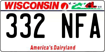 WI license plate 332NFA