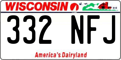 WI license plate 332NFJ