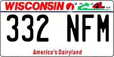WI license plate 332NFM