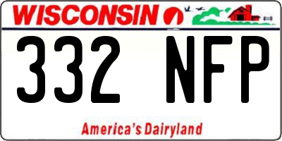 WI license plate 332NFP