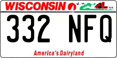 WI license plate 332NFQ