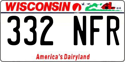 WI license plate 332NFR