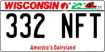 WI license plate 332NFT