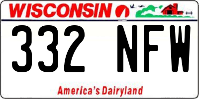 WI license plate 332NFW