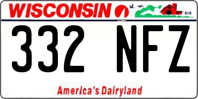 WI license plate 332NFZ