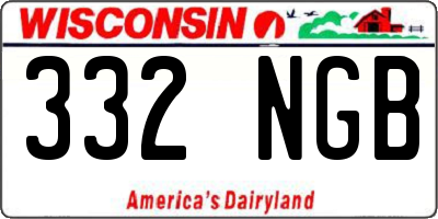 WI license plate 332NGB