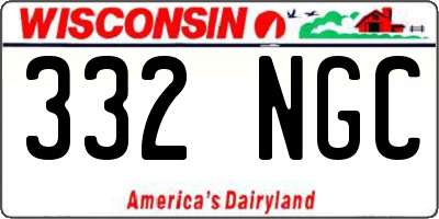 WI license plate 332NGC