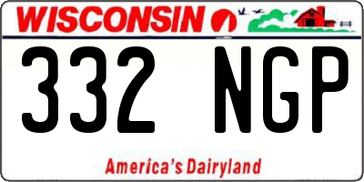 WI license plate 332NGP