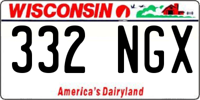 WI license plate 332NGX