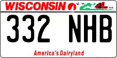WI license plate 332NHB