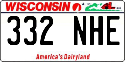 WI license plate 332NHE