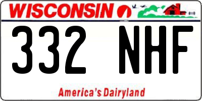 WI license plate 332NHF