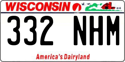 WI license plate 332NHM