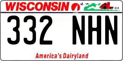 WI license plate 332NHN
