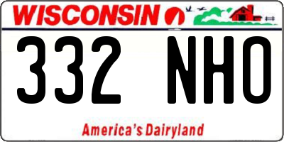 WI license plate 332NHO