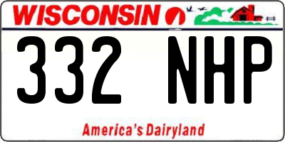 WI license plate 332NHP