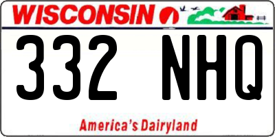 WI license plate 332NHQ