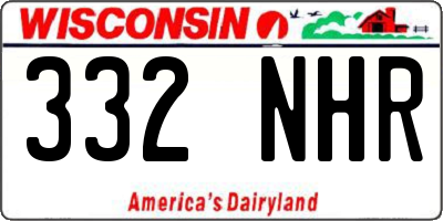 WI license plate 332NHR