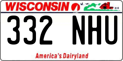 WI license plate 332NHU