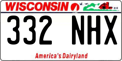 WI license plate 332NHX