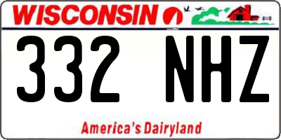 WI license plate 332NHZ