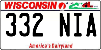 WI license plate 332NIA