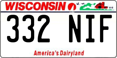 WI license plate 332NIF