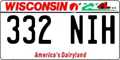 WI license plate 332NIH